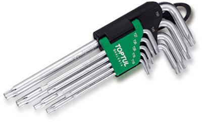 Toptul Long Torx Star Key Set - 9pc T10-T50 - QGAAL0914