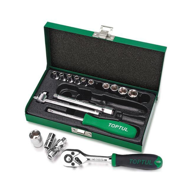 Toptul 17 Piece 1/4"Dr Metric Socket Set - QGCAD1702