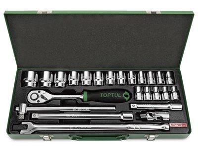 Toptul 24 Piece 1/2"Dr Metric Socket Set in Metal Case - QGCAD2403
