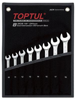 Toptul 8 Piece Comb Spanner Set - 10-19mm - QGPAB0802