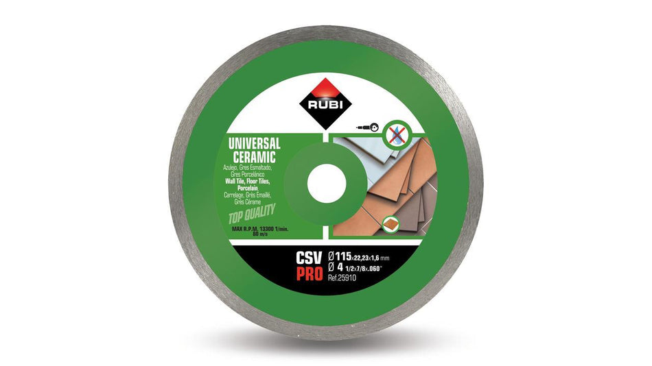 Rubi CSV 115mm PRO Continuous Ceramic Tile Diamond Blade - 25910