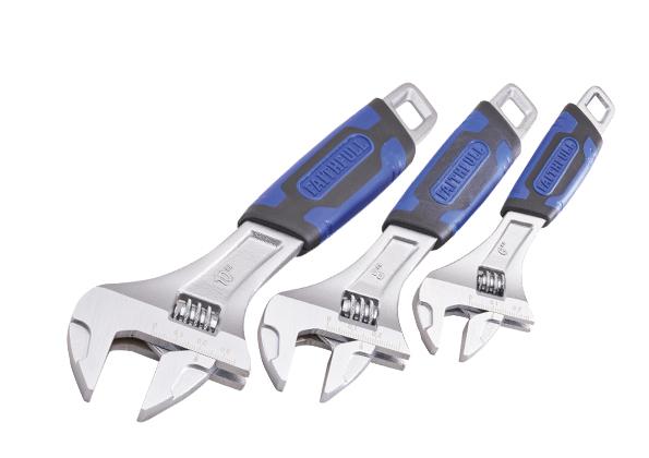 Faithfull 3 Piece Matt Chrome Adjustable Spanner Set