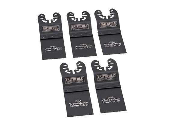 Faithfull 5 Piece 32mm Flush Cut Multi-Tool Blades