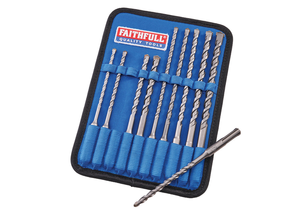 Faithfull 10 Piece SDS Plus Drill Bit Set