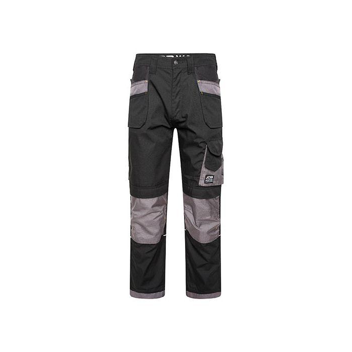 JCB Trade Plus Rip Stop Trouser with Holster Pockets - Black/ Grey