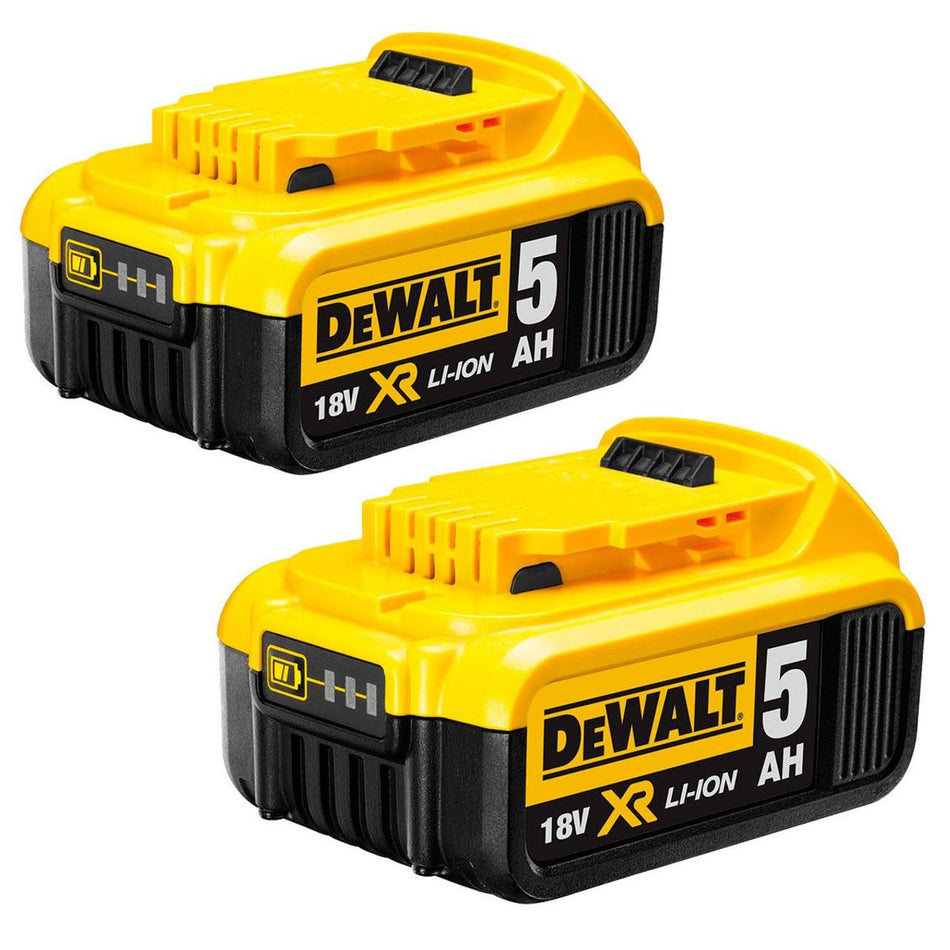 DeWALT Battery Twin Pack with Two DCB184 18v 5Ah Batteries & DCB115 Charger - DCB184P2