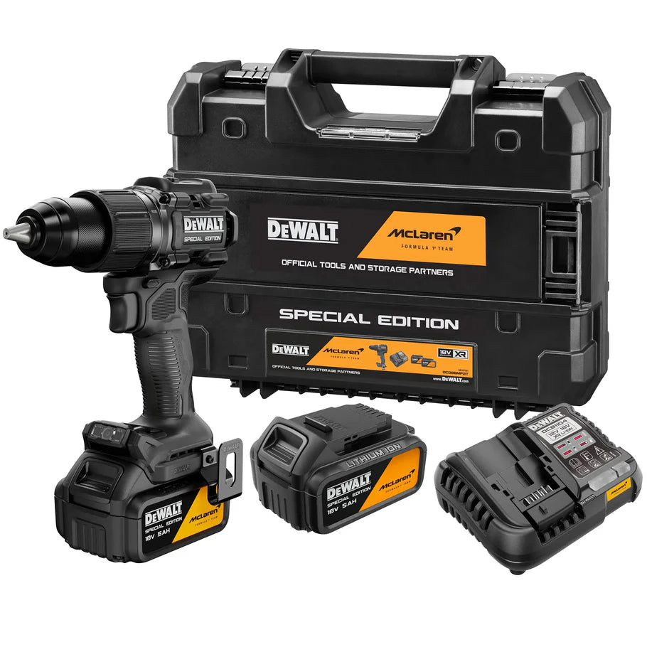 DeWALT x McLaren F1 Team 18V XR Special Edition Hammer Drill Driver - 2 x 5Ah - DCD86MP2T-GB