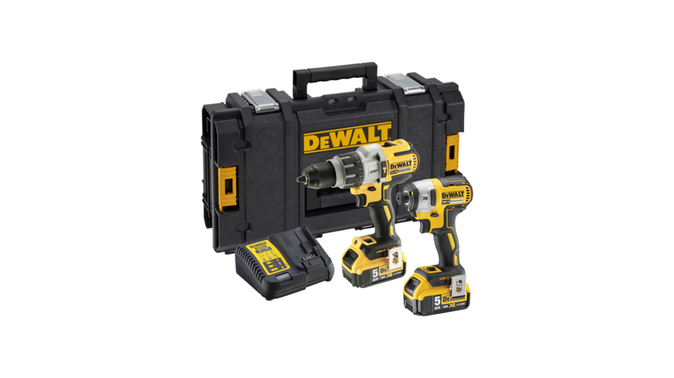 DeWALT 18v XR Brushless Twin Kit (DCD996 & DCF887) - 2 x 5Ah - DCK276P2-GB
