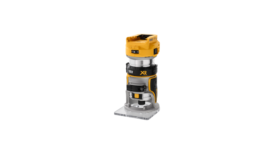 DeWALT 18V XR Brushless ¼” (8mm) Router Fixed & Plunge Bases - Bare Unit - DCW604NT-XJ