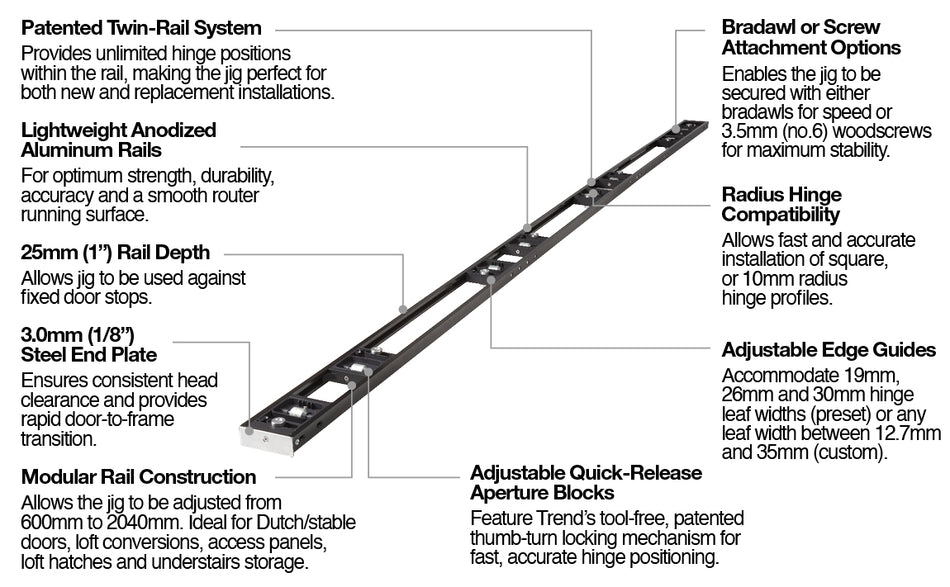 Trend AnyDoor Hinge Jig Kit - H/JIG/D6