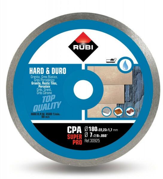 Rubi CPA-180 SuperPro Continuous Hard Materials Diamond Blade 180 x 22.23mm - 30925