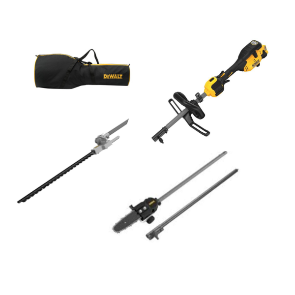 DeWALT 54v Split Boom Pre-Season Bundle - DCMAS5713 Kit with Pole Saw and Hedge Trimmer Attachments & FREE Carry Bag