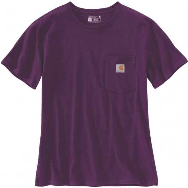 Carhartt K87 Womens Loose Fit Pocket T-Shirt - Eggplant